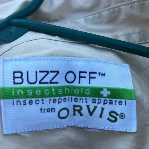 MENS XXL ORVIS BUZZOFF INSECT SHIELD INSECT REPELLANT LONG SLEEVE BUTTON UP - Picture 6 of 8